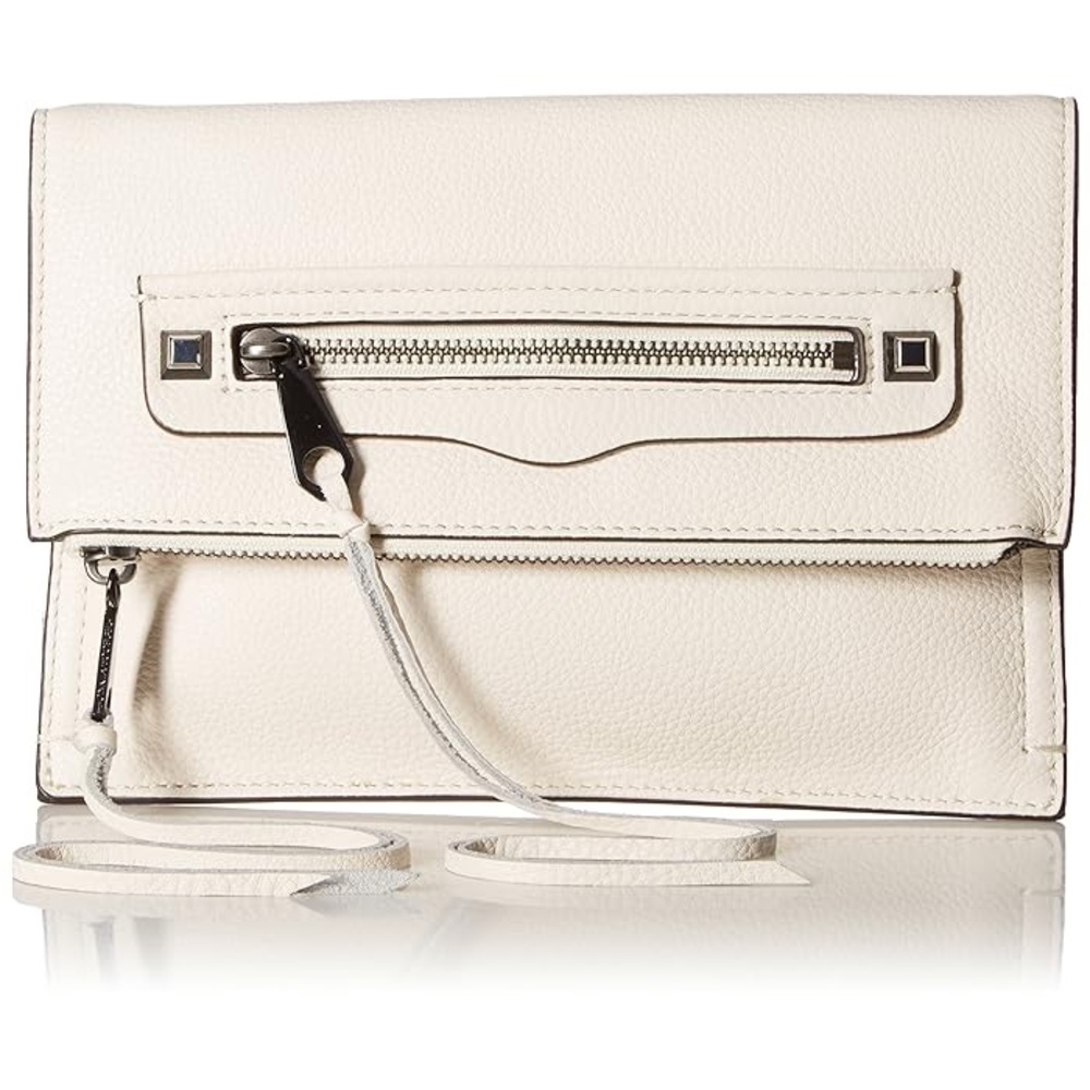 Rebecca Minkoff Regan Clutch Crossbody Bag in antique white